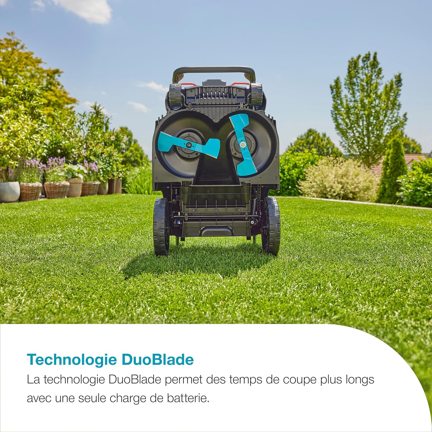 Gardena - PowerMax Duo - 46 cm - tondeuse haute performance à double lame, batterie P4A, 4636V