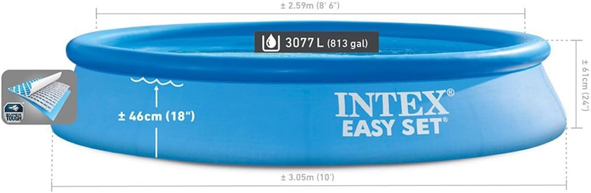 Intex - Easy Set autoportante - Ø3,05 x H0,61m - Kit complet - 28118NP