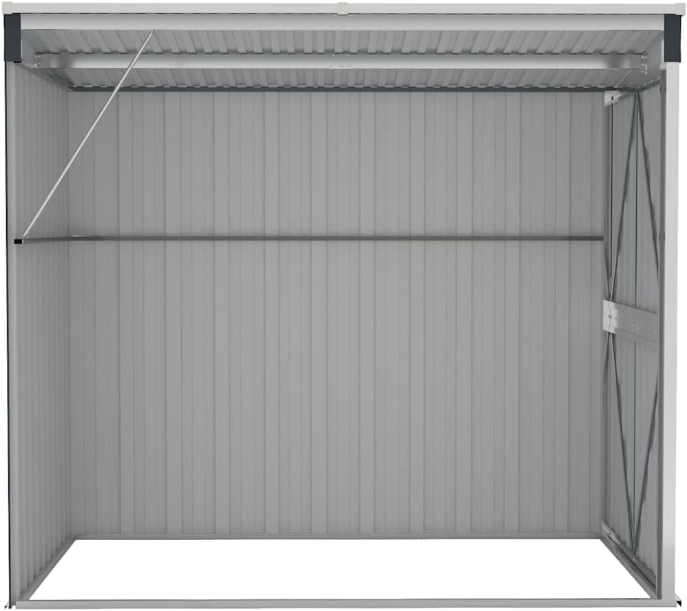 vidaXL Abri de Jardin Mural Abri de Rangement d'Outils Rangement d'Equipement de Jardin Extérieur Cour Anthracite 118x194x178 cm Acier