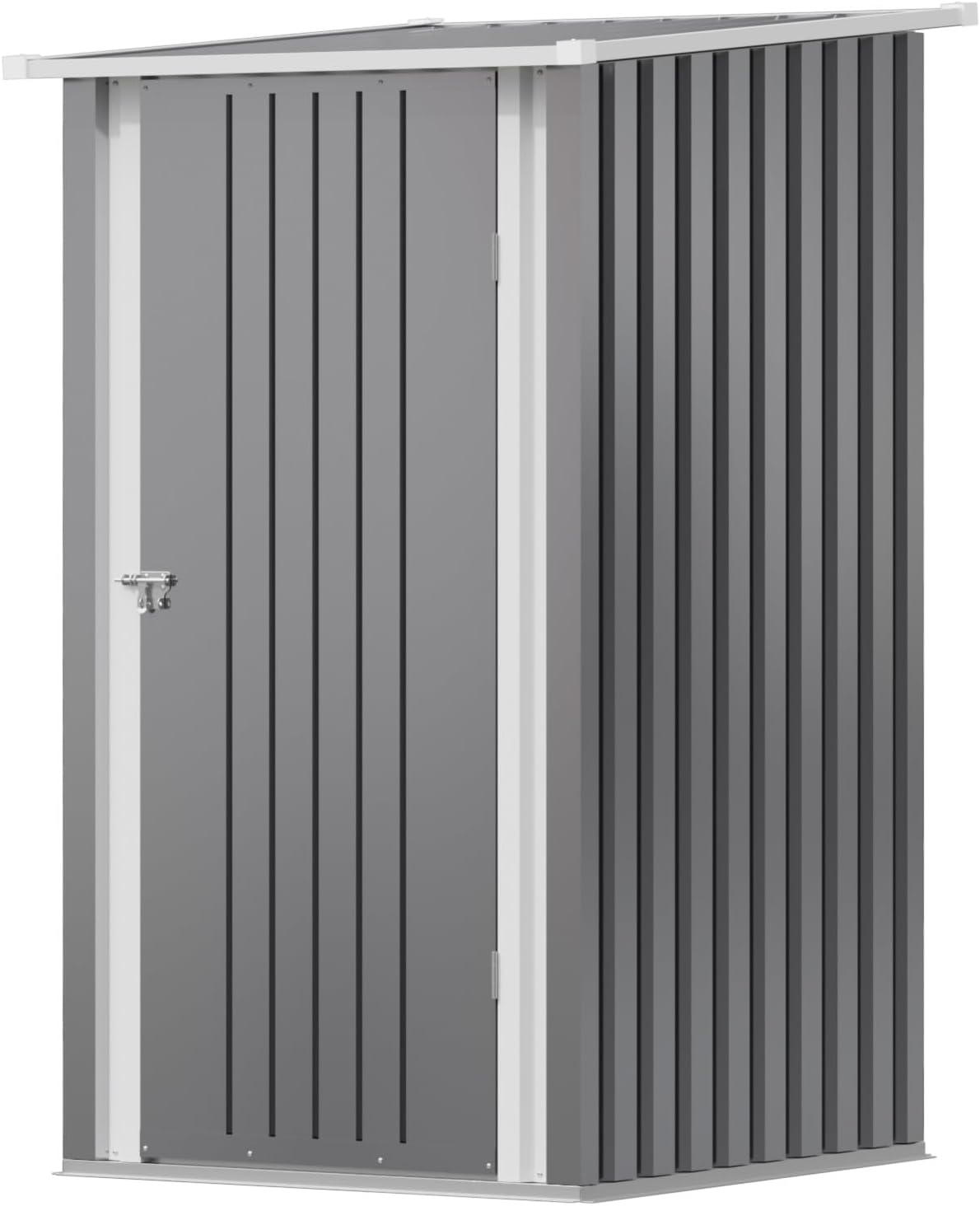 Devoko Abri de jardin en métal 96x98x160 cm, abris de jardin avec toit en appentis, robuste et inoxydable, gants de travail inclus, porte pivotante verrouillable, petit abri de jardin en acier pour