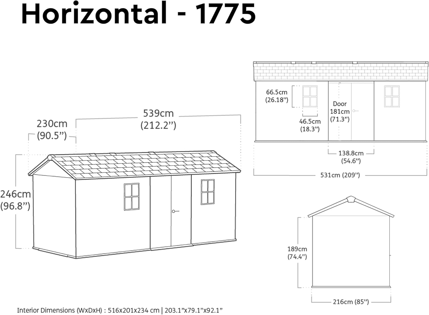 KETER - Newton Plus - 11,2 m² abri jardin bois gris 1775