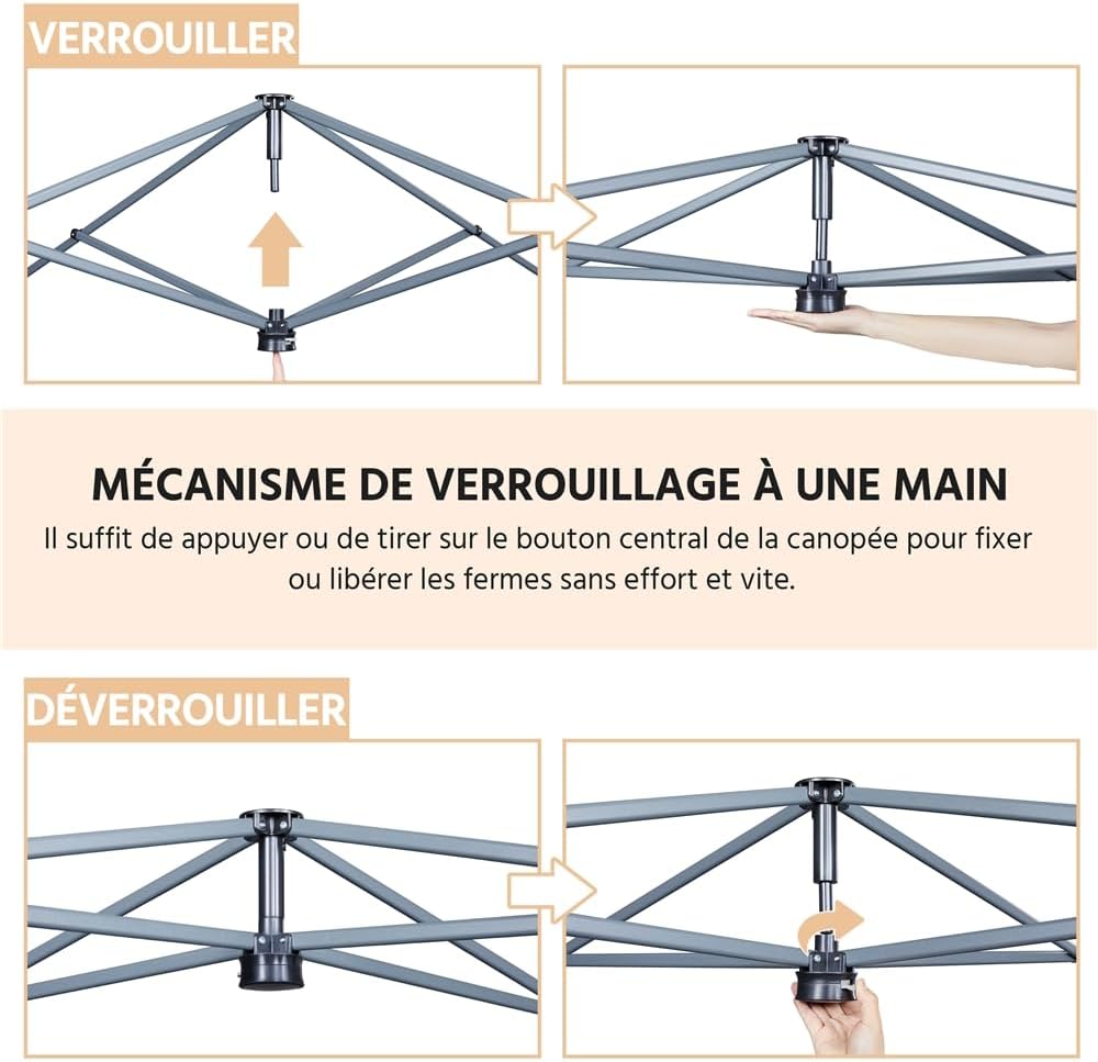 Yaheetech - Tonnelle pliante 3x3m - avec sac, sacs de sable, chevilles