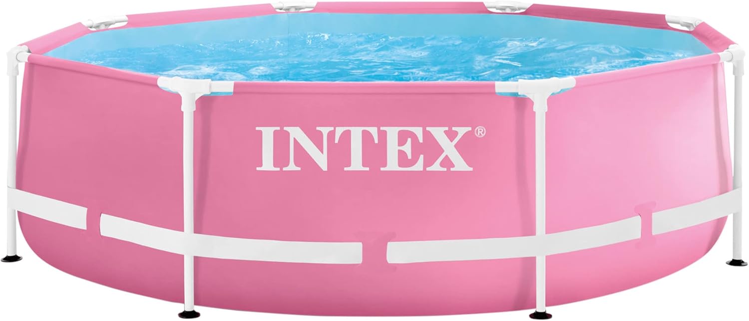 Intex - Pink Metal Frame Pool série - 2,44 x 0,76 m - cadre métal robuste - 28290NP