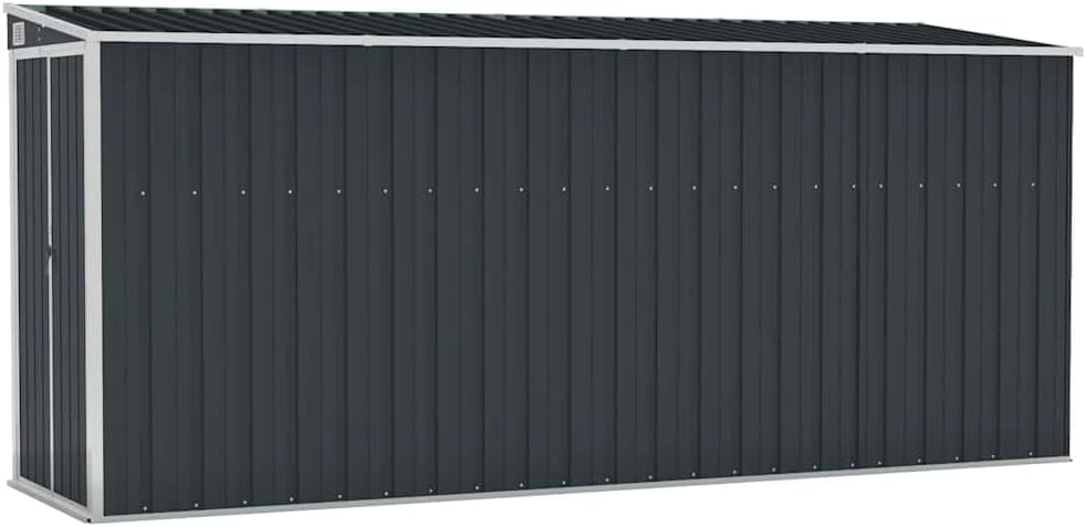 vidaXL - abri mural jardin acier, anthracite, 118x382x178 cm