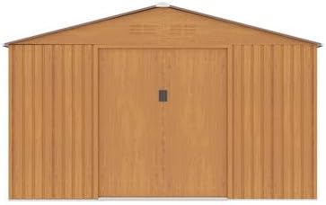 OOGarden - abri de jardin métal imitation bois 15m² puits de lumière