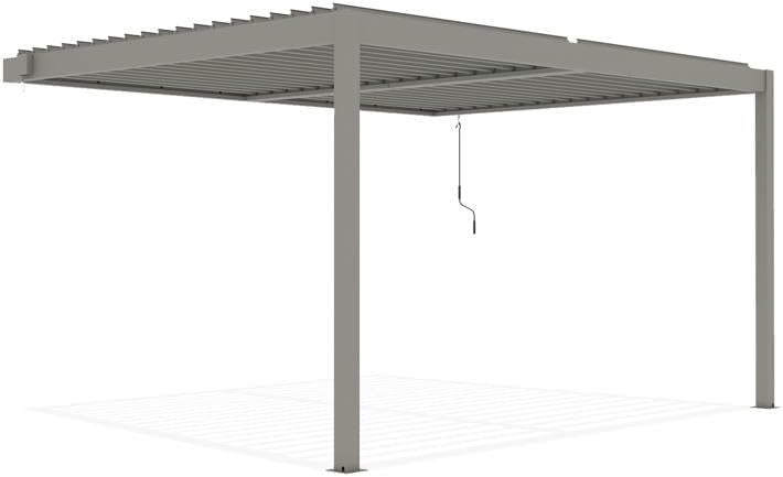 CAZEBOO - Piana - 4x3m - Pergola alu bioclimatique, lames orientables, résistance vent 70km/h