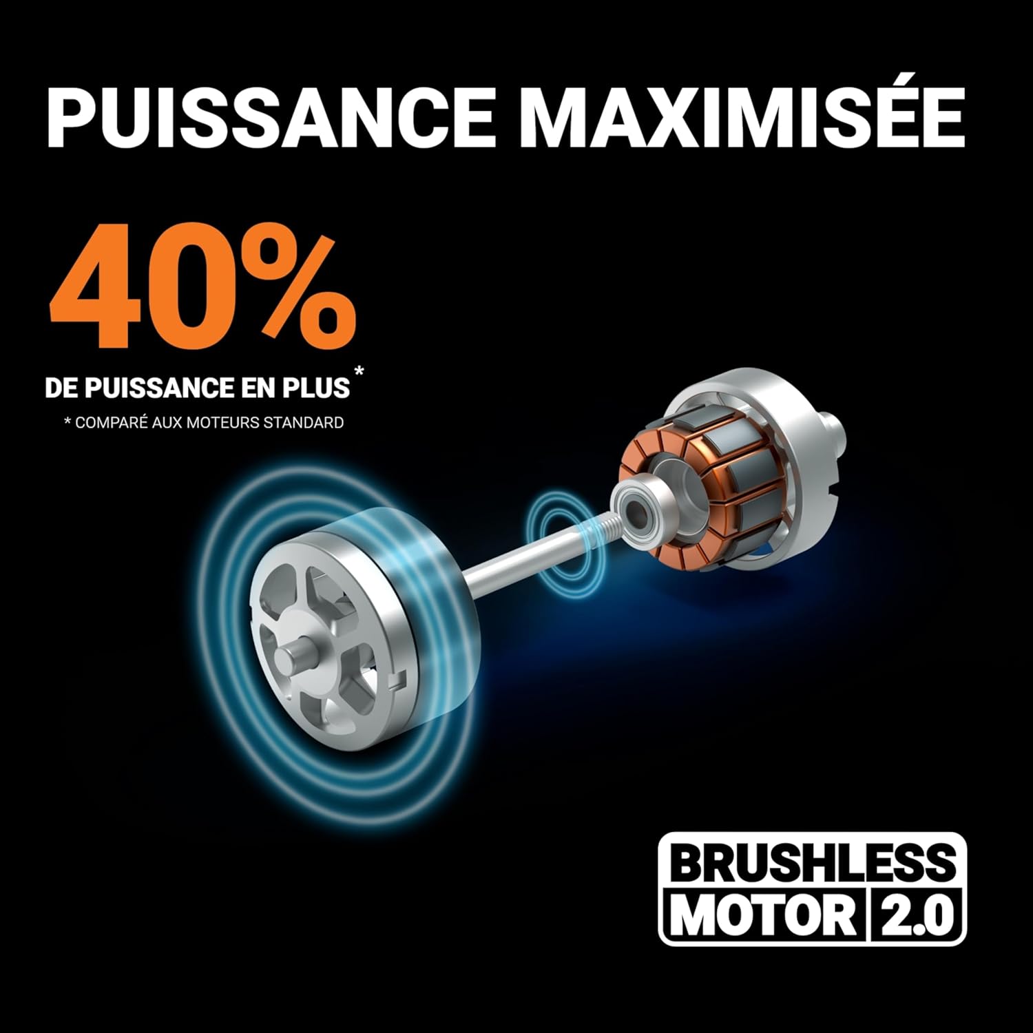 WORX - Tondeuse sans fil 40V - 41cm - 6 hauteurs, bac 50L, 2x4Ah, WG745E