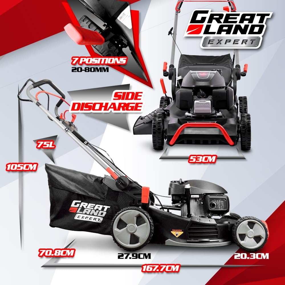 Honda - Tondeuse thermique tractée - 202CC - Mulching, éjection latérale, vitesse variable