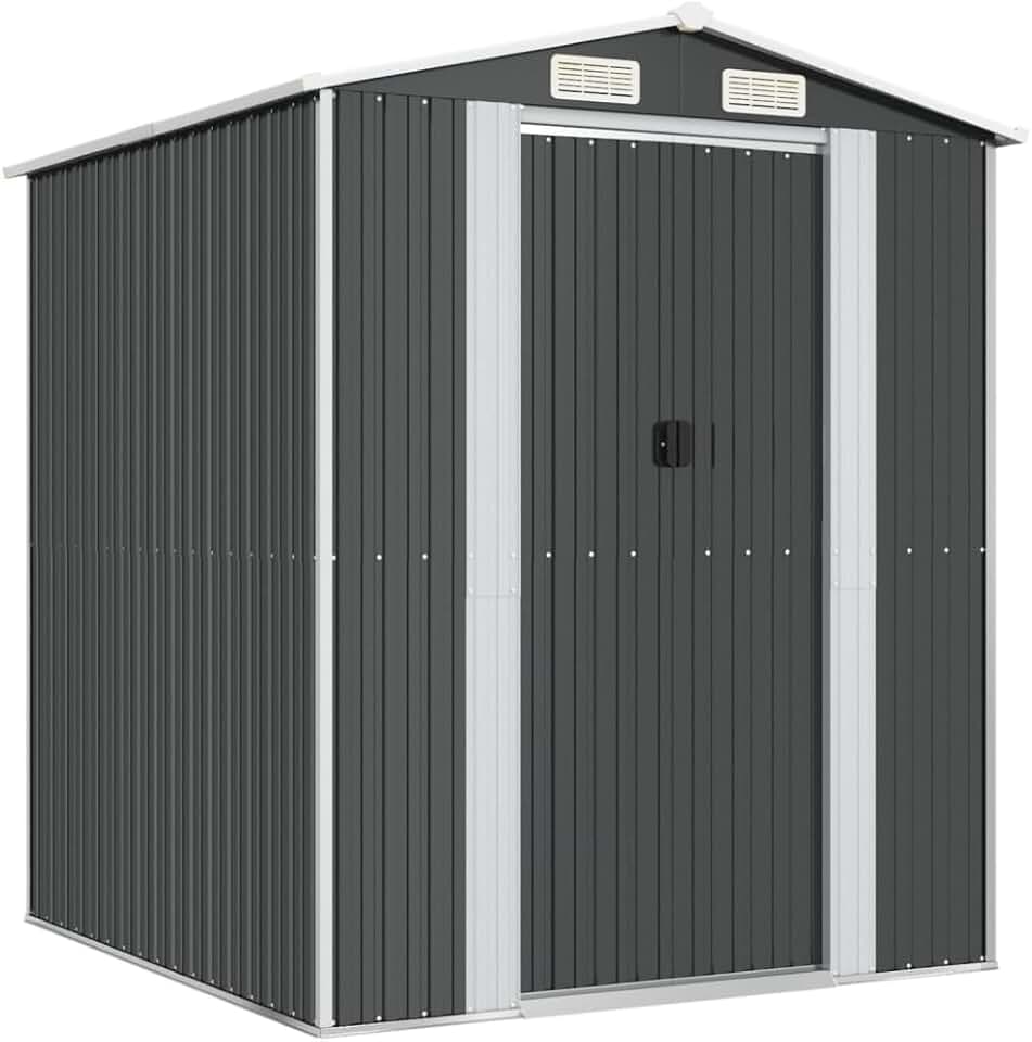 vidaXL - abri de jardin acier galvanisé - 192x191x223 cm - anthracite