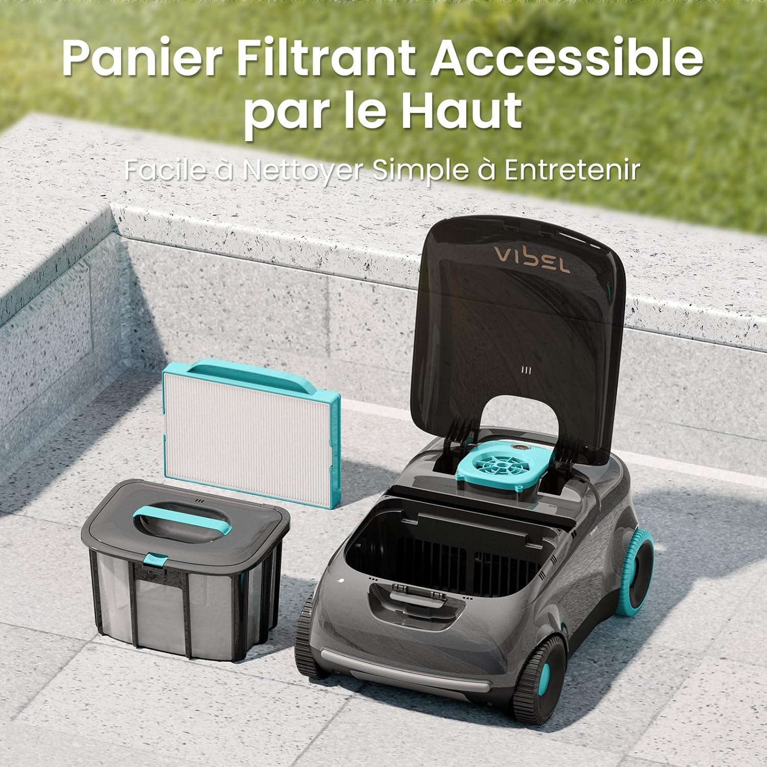 AIPER - Scuba E1 - robot piscine sans fil - filtration 3μm+180μm, tri-moteur, 130min, 100㎡