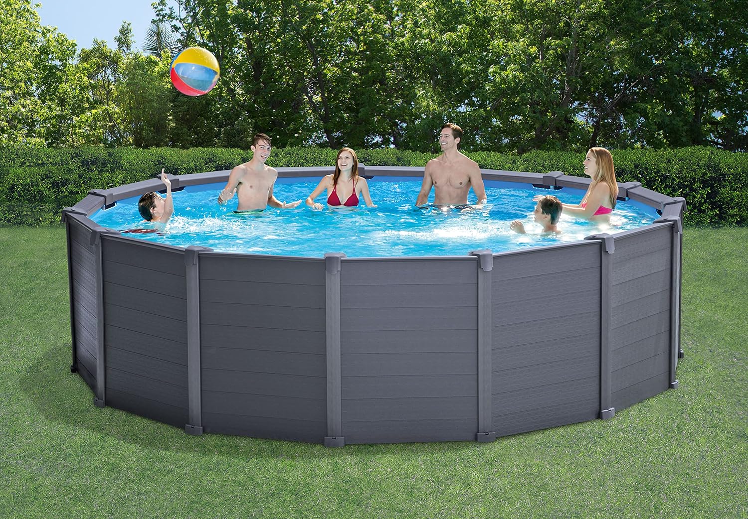 Intex - Piscine Graphite série - 4,78 x 1,24 m - kit complet