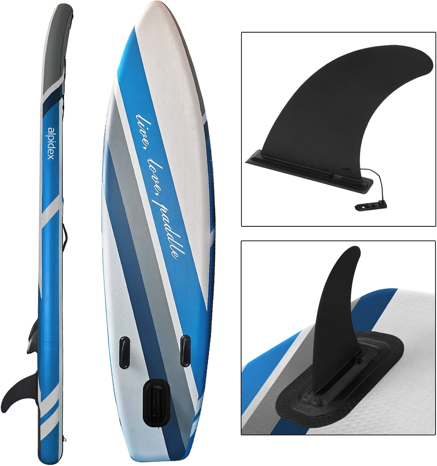 ALPIDEX - Stand Up Paddle - 320x76x15 cm - gonflable, sac, pagaie, pompe, 200 kg