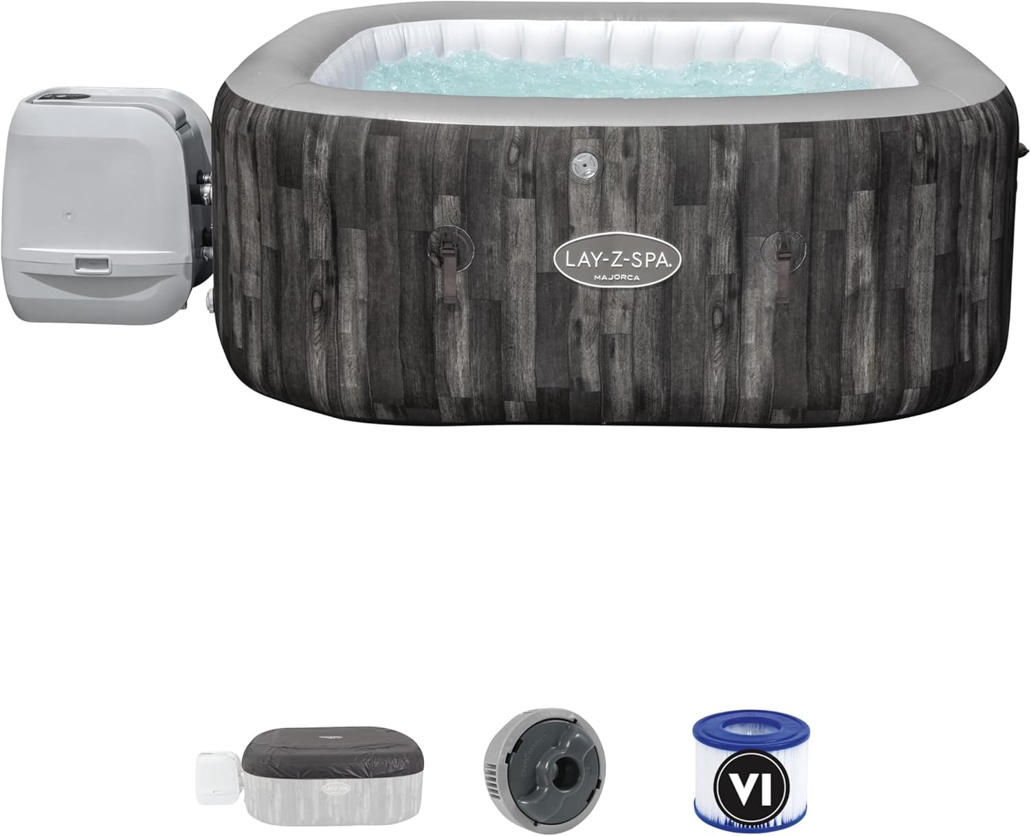 BESTWAY Spa Gonflable carré Lay-Z-Spa Majorca Hydrojet Pro 4-6 Personnes
