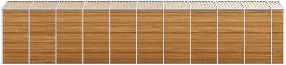 vidaXL Abri de Jardin Marron Clair 191x895x198 cm Acier galvanisé