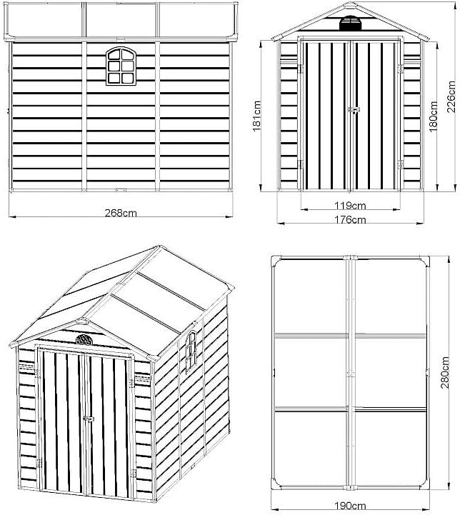 Vente-unique - CESIO - abri jardin résine gris 5,32m² robuste