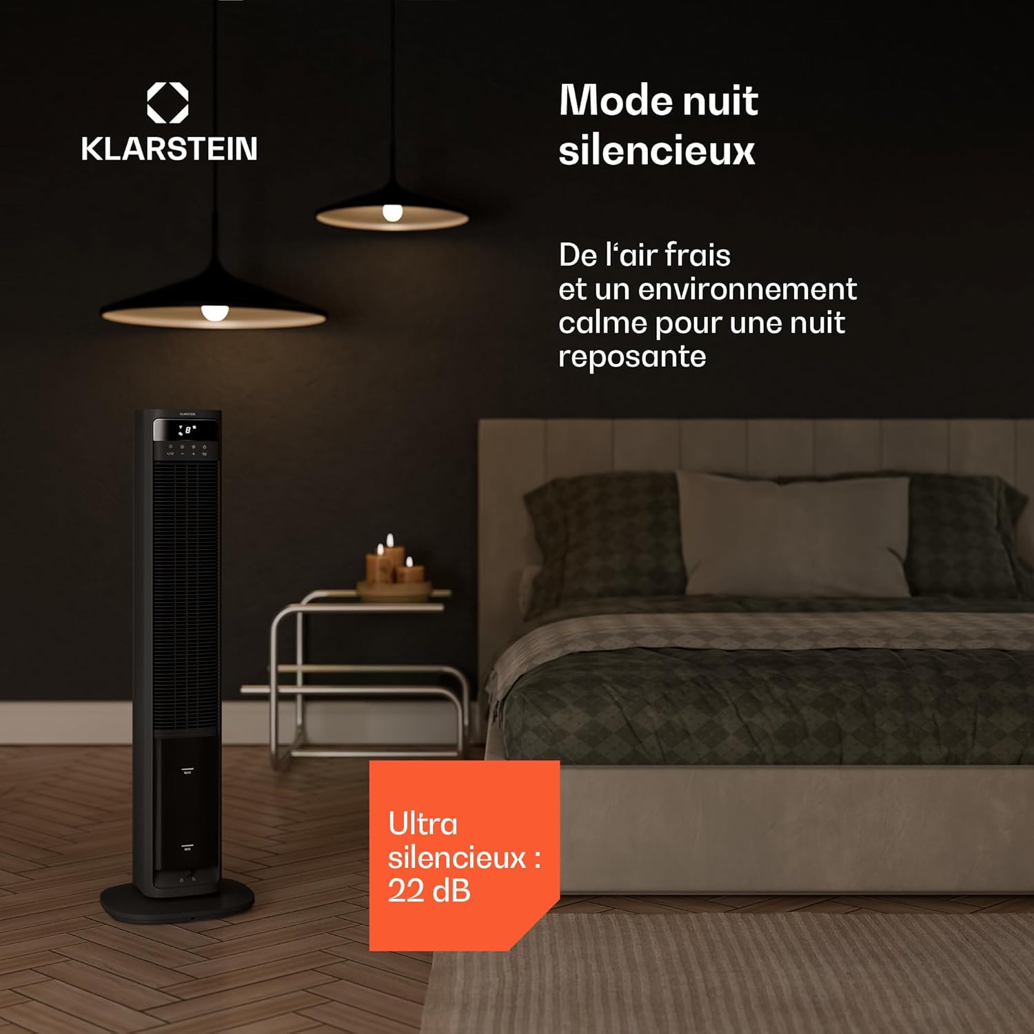 Klarstein - Rafraichisseur d’air, 4L, 8 vitesses, 35m², mobile