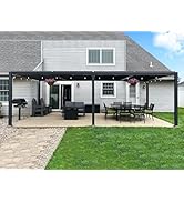 PURPLE LEAF Pergola Bioclimatique en Aluminium 3,5 x 7,2 m, Tonnelle de Jardin Exterieur Imperméa...