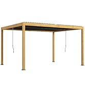 Outsunny Pergola bioclimatique en Aluminium 3 x 4 m pergola Jardin extérieur avec Lames orientabl...