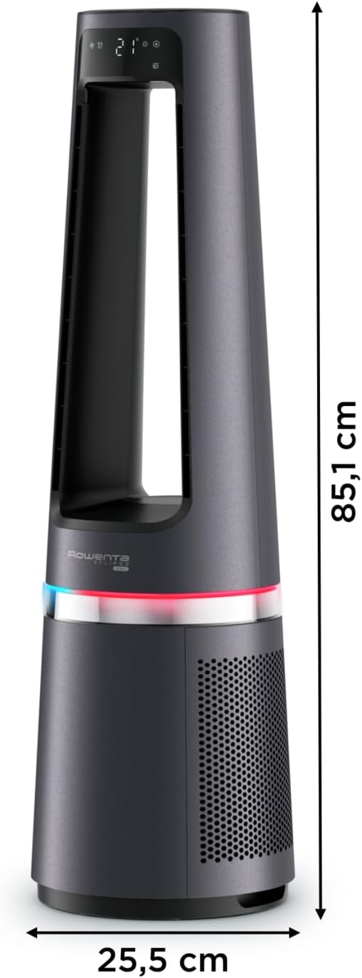 Rowenta - Eclipse 3-en-1 - ventilateur purificateur silencieux, 12 vitesses, chauffe et minuteur QU5062F0
