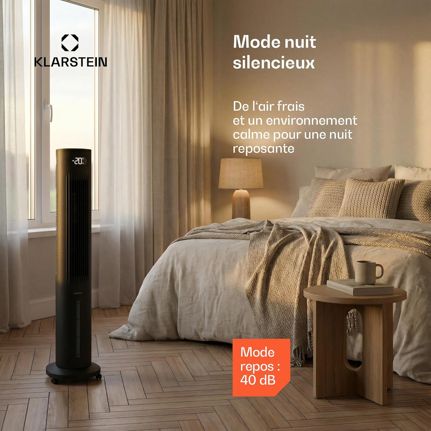 Klarstein - Rafraîchisseur d'air 5L, télécommande, applis, 30m², Black
