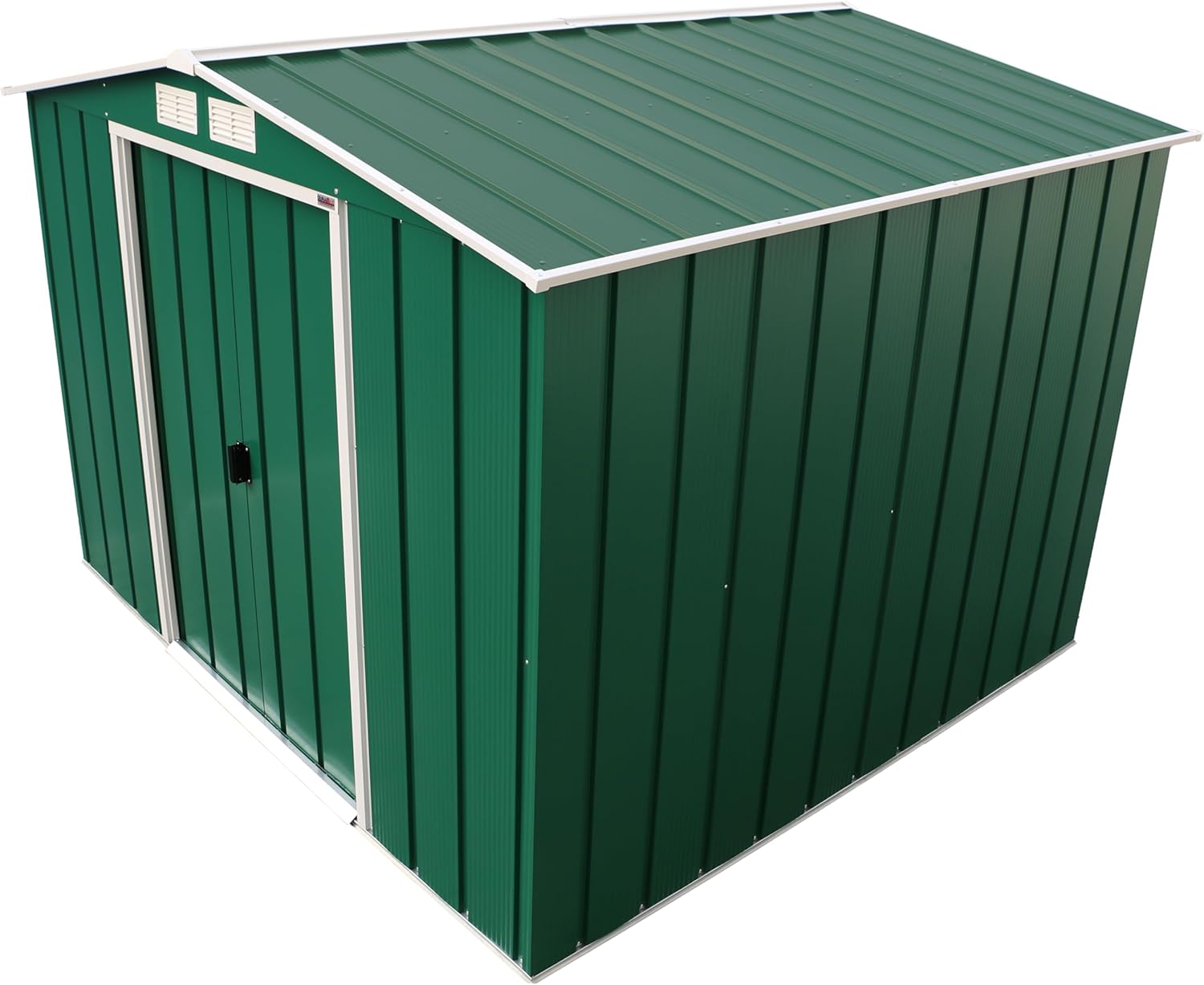 Duramax ECO 8 x 8 (5.89 m²) Abri de Jardin en Métal Galvanisé à Chaud, Abri de Stockage d'Outils, Structure de Toit Renforcée, Abri en Métal Sans Entretien, Vert