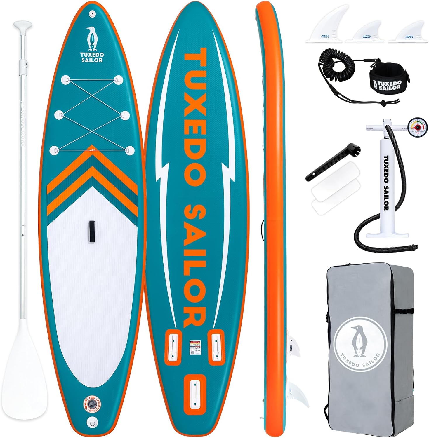 Tuxedo Sailor Paddle Gonflable Adulte, Planche de Stand Up Paddle Gonflable, Sup Paddle Board Gonflable avec Accessoires Complets, Planche de Surf Paddle