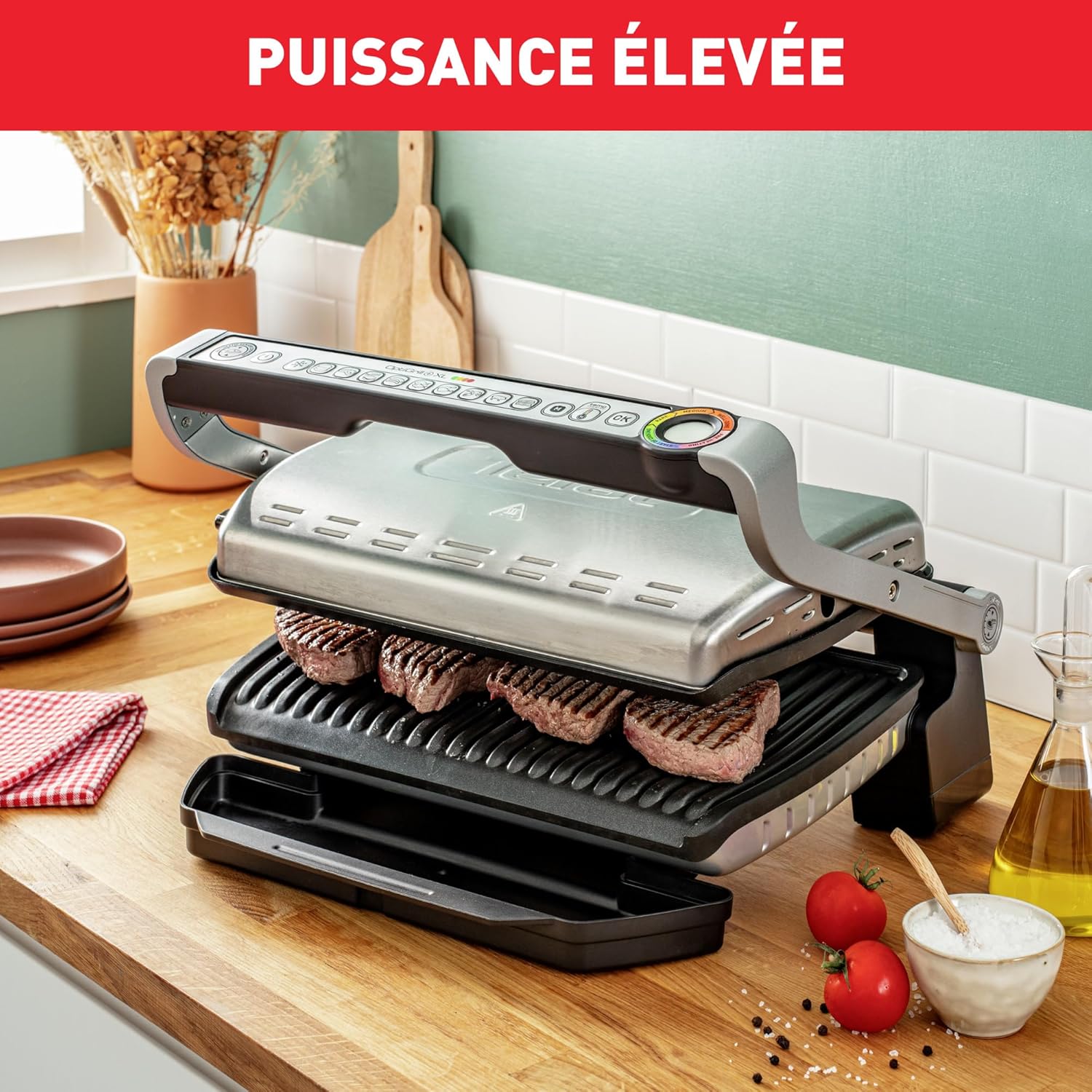Tefal - Optigrill+ XL série - XL pour 8 personnes, grill intelligent - GC722D16