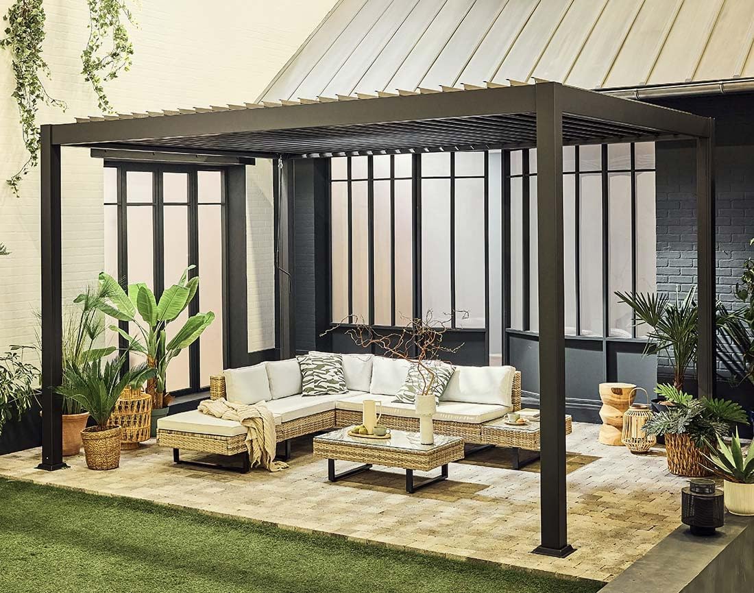 Bestmobilier - Cherry série - pergola bioclimatique 4x3m - aluminium gris anthracite