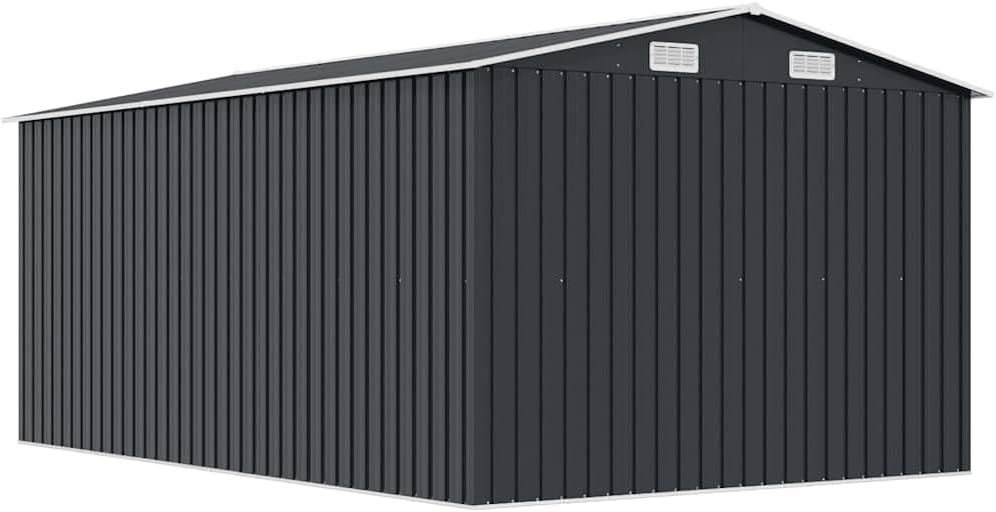 vidaXL Abri de Jardin 257x392x181 cm Métal Anthracite Terrasse Cabane à Outils