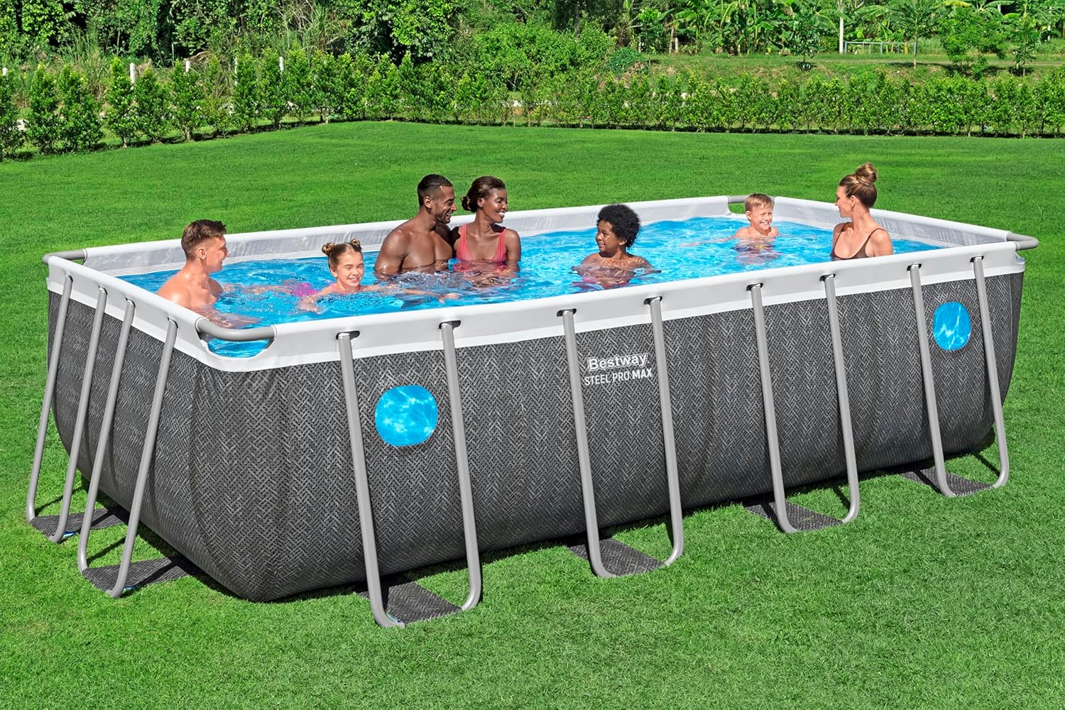 Bestway - Steel Pro Max - 488x244x122 cm - Piscine rectangulaire, Splashview