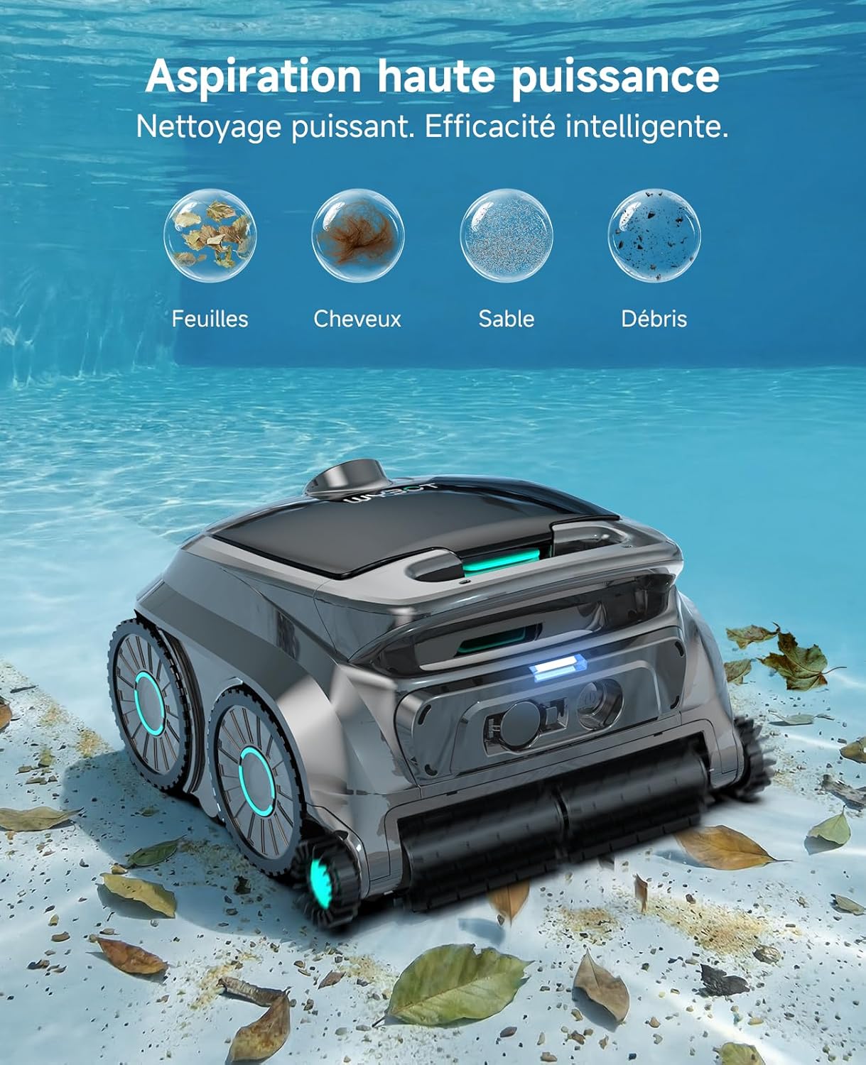 WYBOT - Robot piscine OS600 - nettoyage parois, 120 min, sans fil, OS600