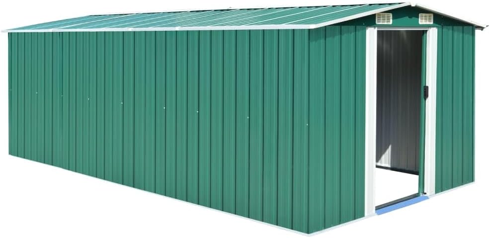 Générique Abri de Jardin 257x489x181 cm Métal Vert,Maison & Jardin, Pelouses & Jardins, Vie en extérieur, Structures extérieures, Cabanes & abris de Jardin, Vert (Poids 105.6KG)