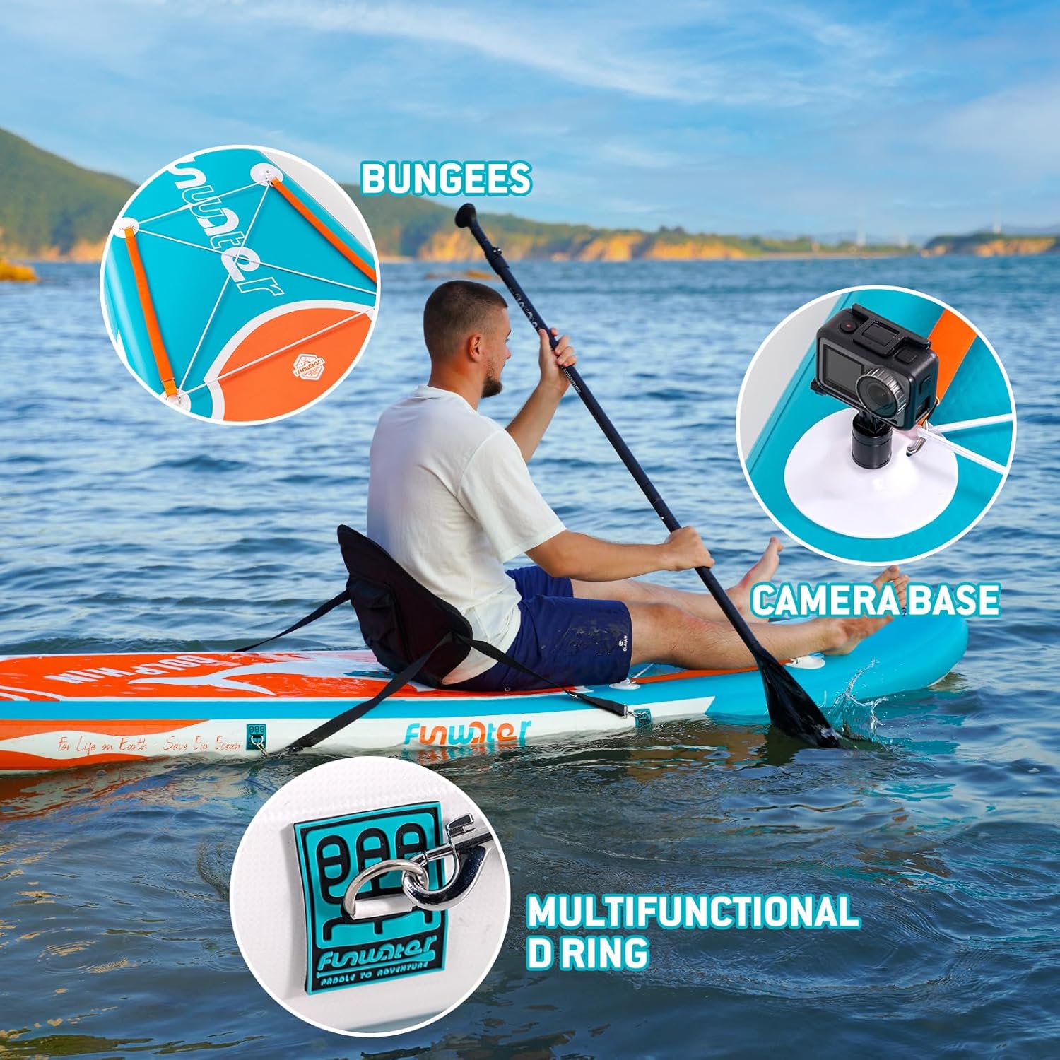 FunWater - planche de surf gonflable - 320x81x15cm - kit complet, accessoires