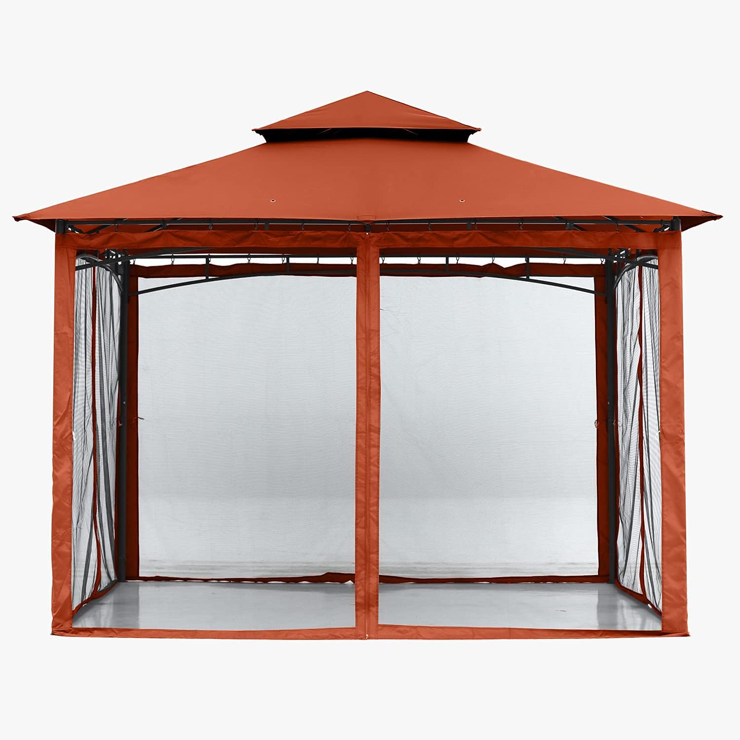 ABCCANOPY - tonnelle jardin double toit 3,35x3,35m, filet ombre, rouge