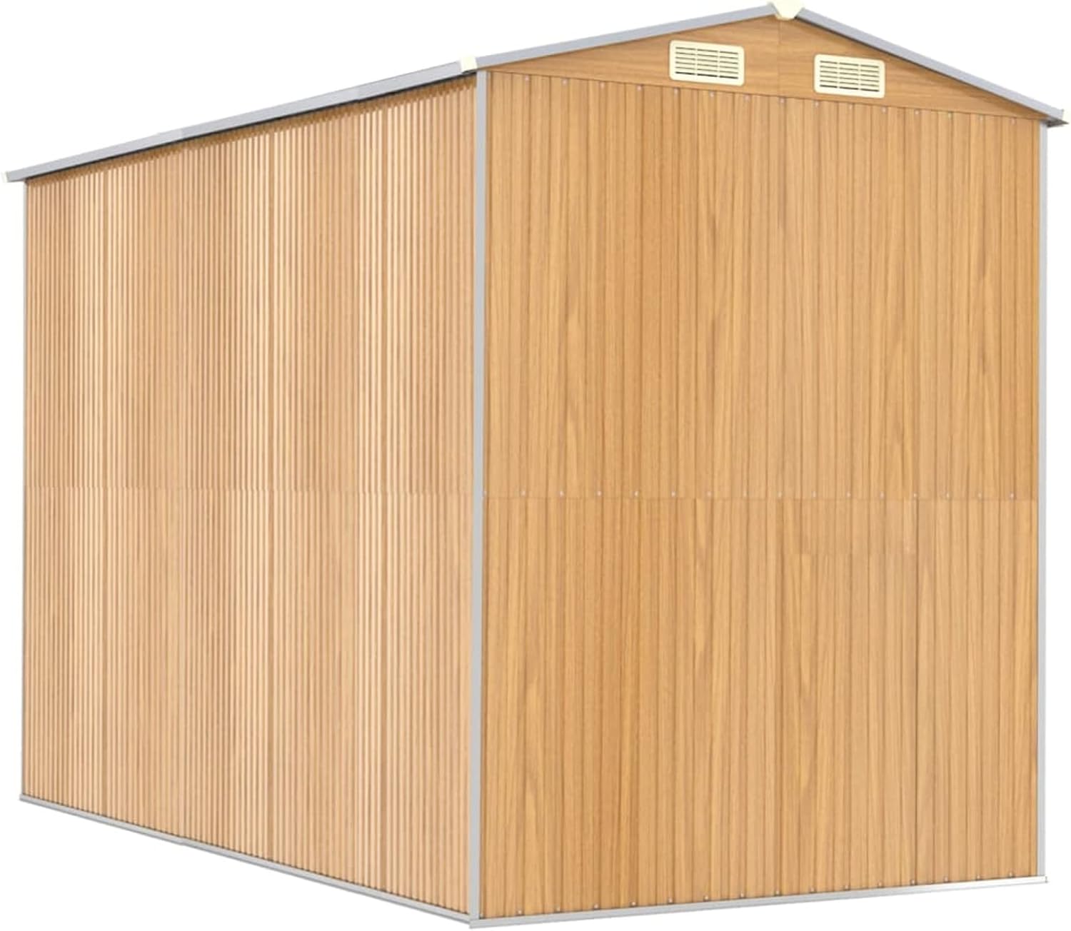 ShGaxin Abri de jardin en acier galvanisé marron clair 192 x 274 x 223 cm