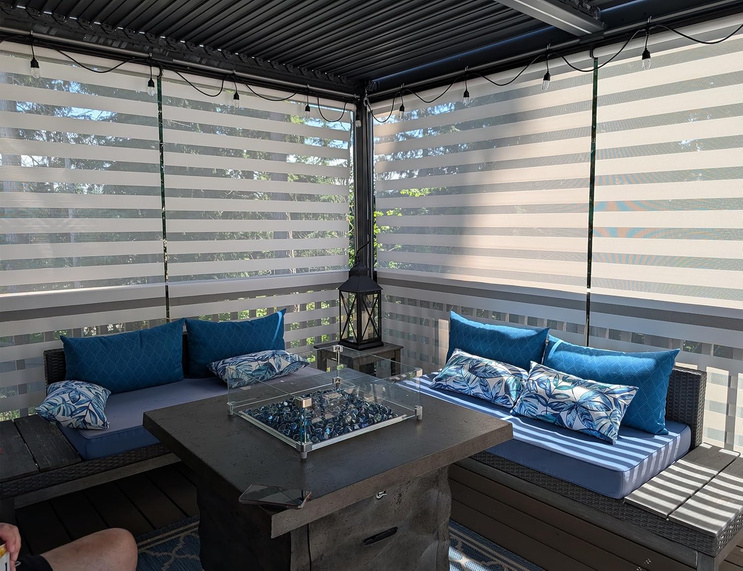 PURPLE LEAF - Pergola Bioclimatique 6x3,68m - aluminium, stores, lames orientables