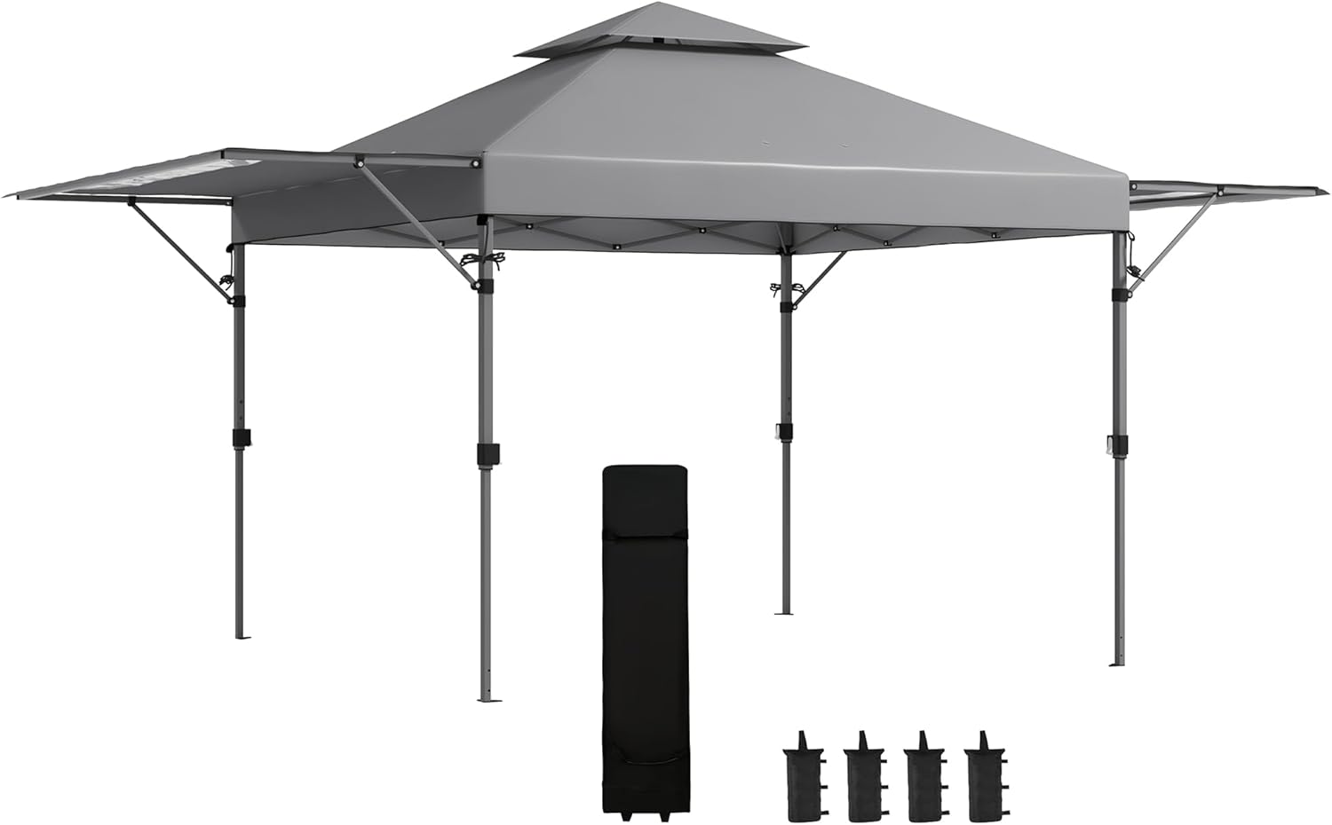 Outsunny - barnum pop-up 5x3m - 2 parois réglables, sac à roulettes