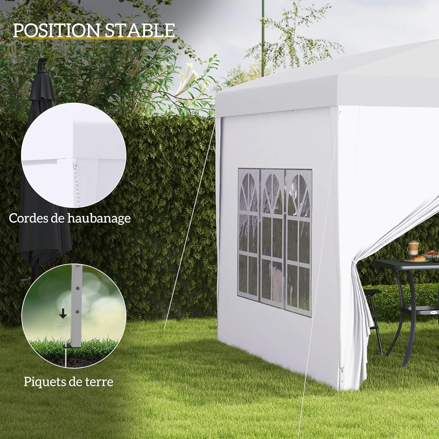Outsunny - tonnelle pop-up pliante - 3x3 m - 4 parois, sac transport