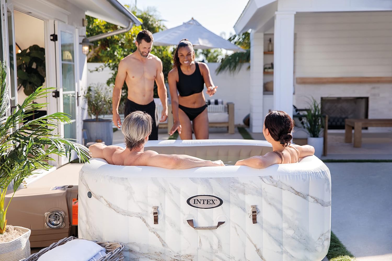Intex - Pure Spa Calacatta 4 places - spa gonflable rond - 28464EX
