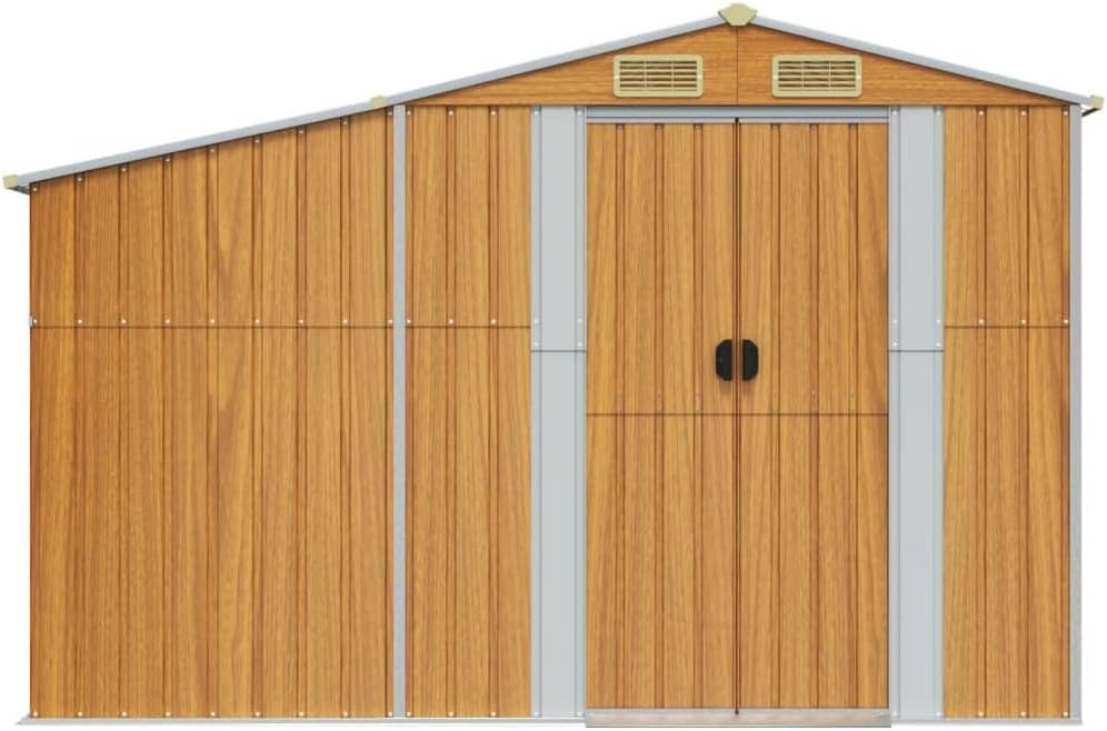 Abri de Jardin - Acier galvanisé - 277x279x179cm - avec aérations, poignées