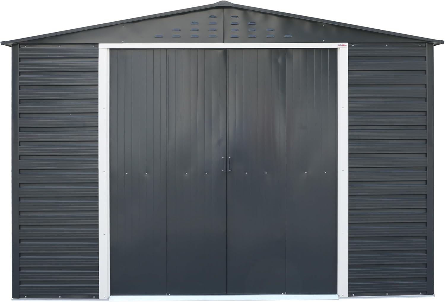 Duramax Alpine 10 x 10 (9,75 m²) Abri de Jardin en métal avec Base, Acier galvanisé à Chaud, Structure de Toit renforcée, Abri de Jardin sans Entretien et résistant aux intempéries, Anthracite