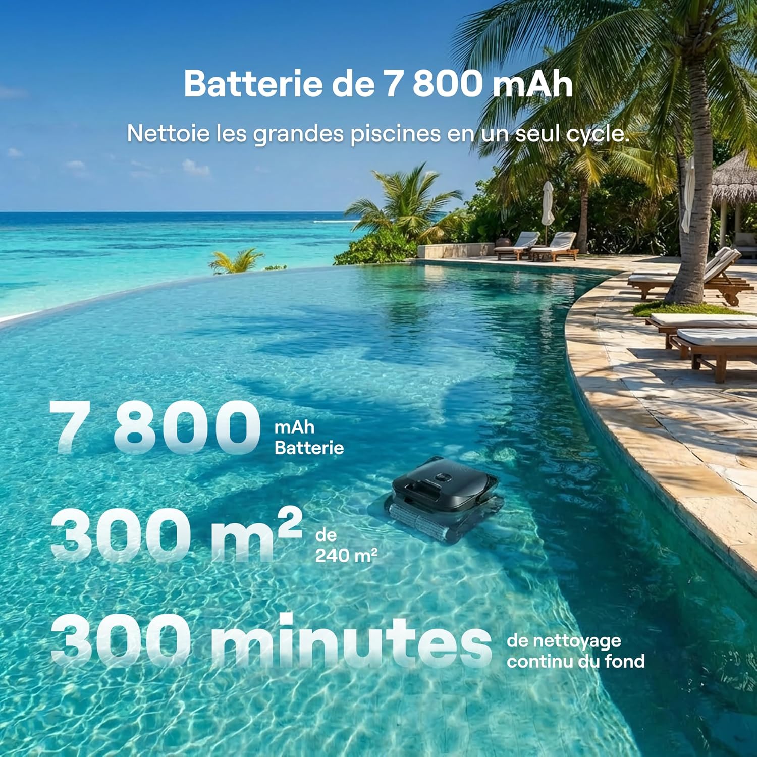 Beatbot - Sora 10 - robot piscine - 25700 LPH, filtre 5L, 300min, SORA10