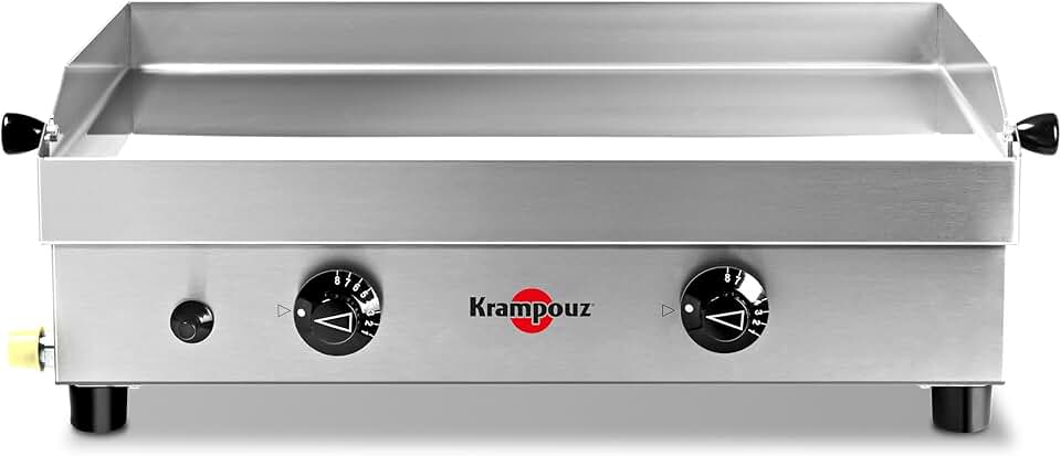 Krampouz - Plancha Samba - 54x33 cm inox - 2 zones, 2 brûleurs, 3000W, PFSB2MA-KR