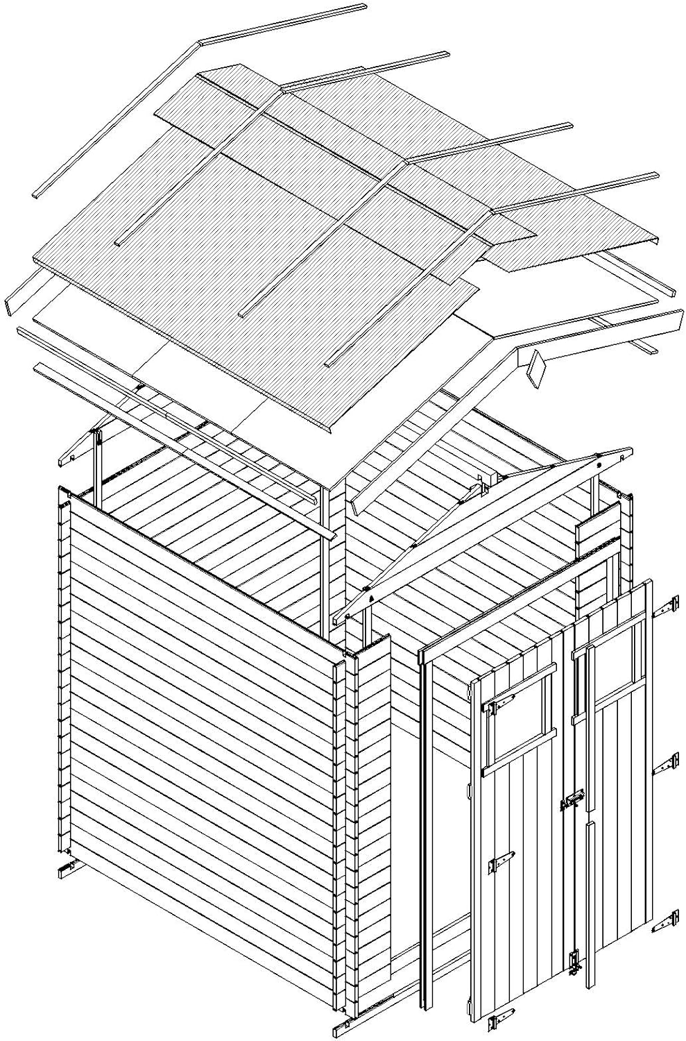 TIMBELA - abri jardin bois M369C - 236x226x218 cm - 4,33 m², stockage, vélos