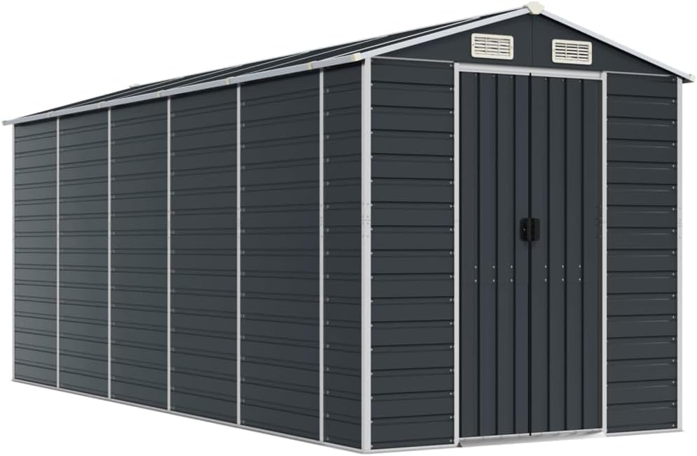 vidaXL Abri de Jardin Anthracite 191x470x198 cm Acier galvanisé