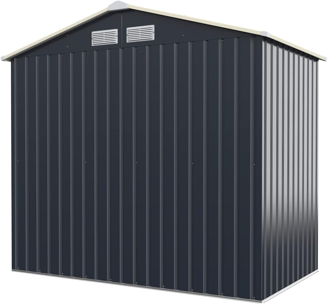 RELAX4LIFE - Abri de Jardin Métal série Toit en pente - 213x128x195cm - Porte coulissante, résistant, 3m2