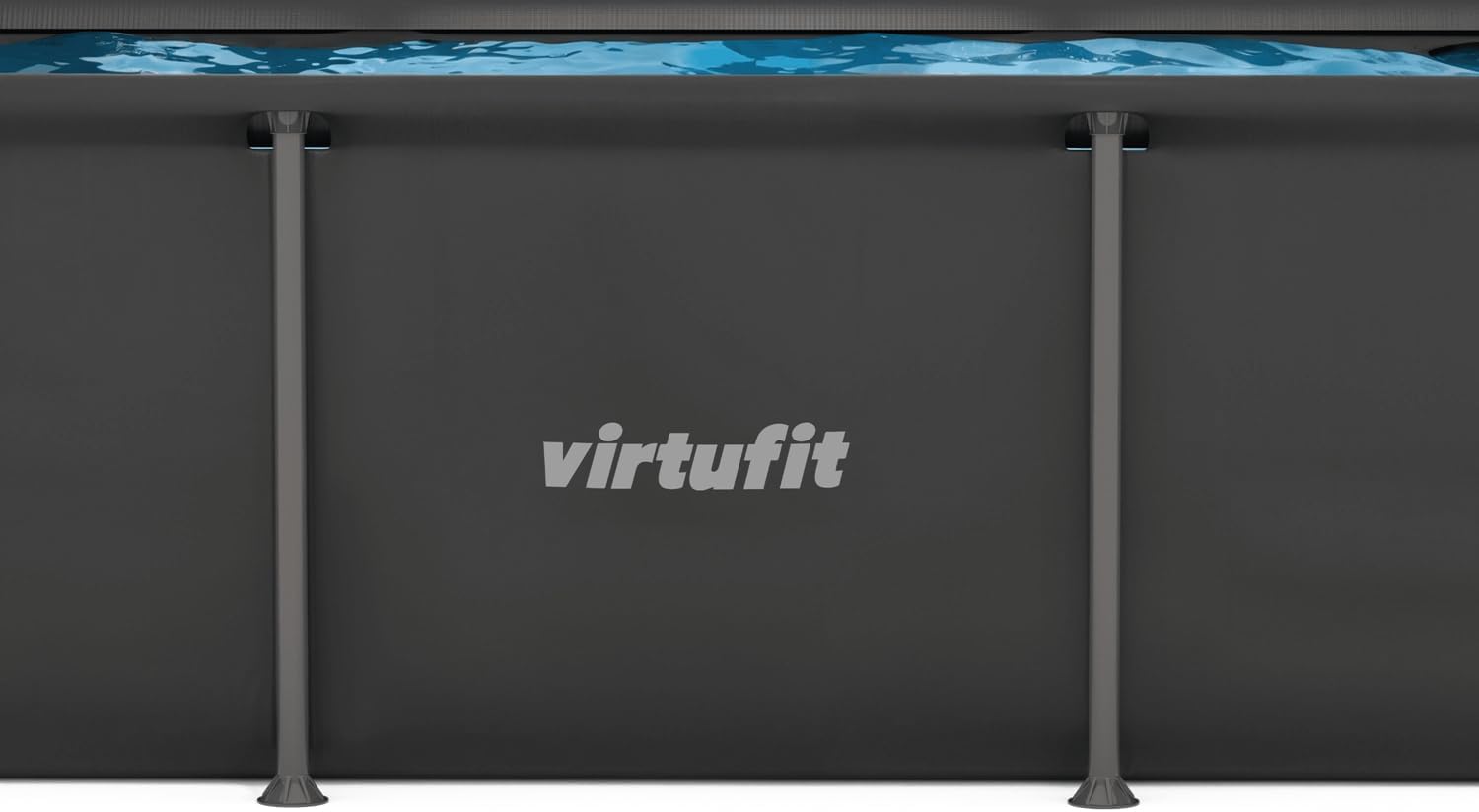VirtuFit Piscine (Noir, 260 x 180 x 66 cm - Komplettpaket, Ronde)