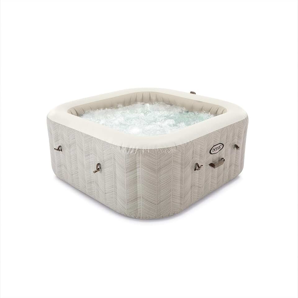 Intex - Spa Gonflable Chevron Deluxe - 175x175x71 cm - 4 places, chauffage 2200W, bulles, chlorateur, filtre S2 - 55092