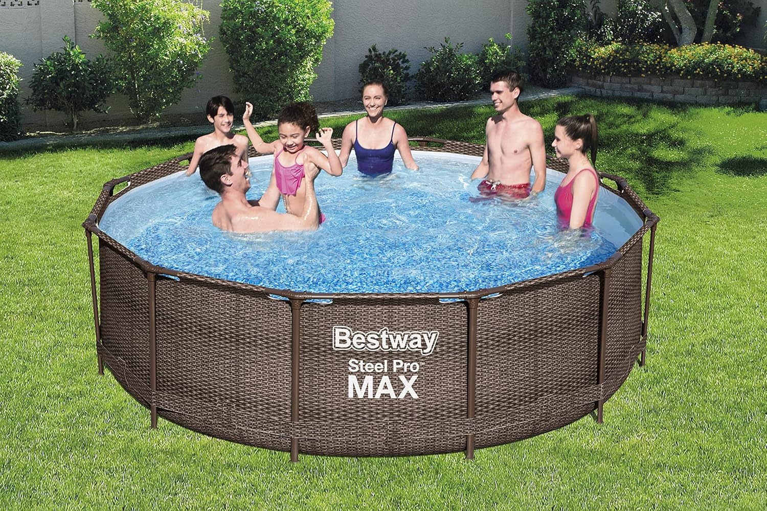 Bestway - Steel Pro (Kit Piscine Hors Sol) - 366x366x100 cm - Marron
