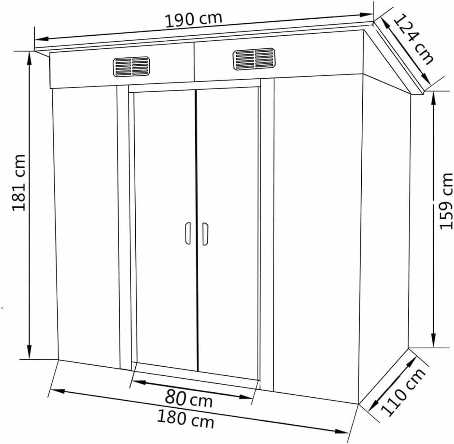ARKEM Abri de Jardin Métal Vert,Abris De Jardin,Abri De Stockage pour Jardin,Abri D'Outils De Jardin